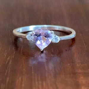 IBB 925 stamped pink heart ring size 8.5